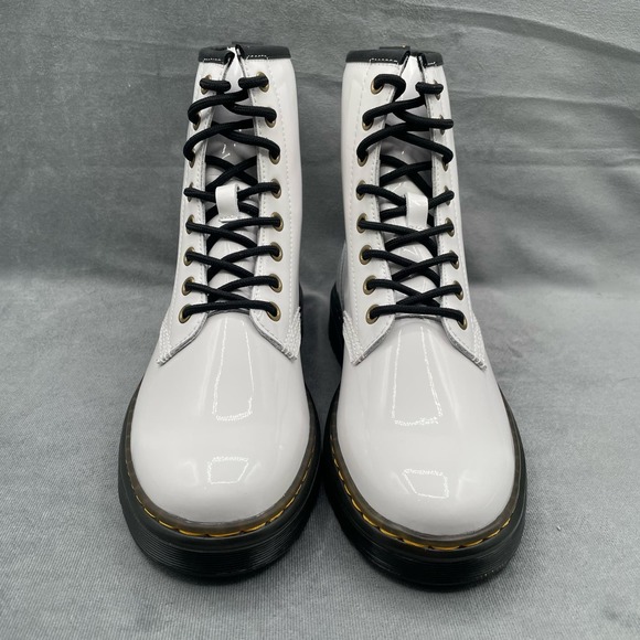 Dr. Martens Unisex Zavala White Patent‎ Leather Combat Boots Women’s US 7 - Picture 5 of 12
